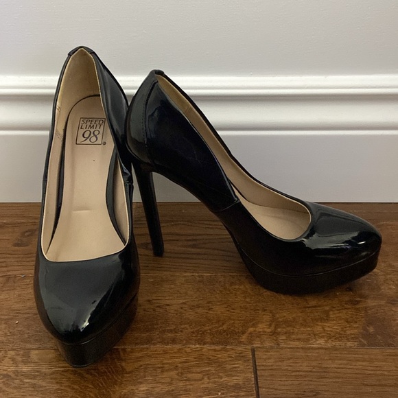 5-Inch Black Heals, Barely Worn - Picture 2 of 4